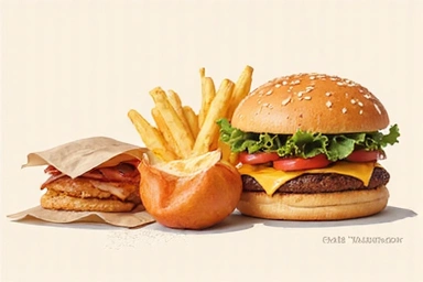 Illustration representing macronutrients (protein, carbs, fats) visually