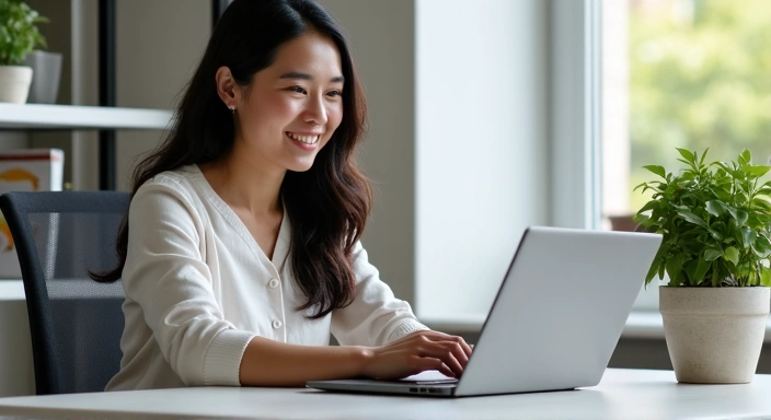 A woman having a professional online video consultation with a nutritionist on a laptop